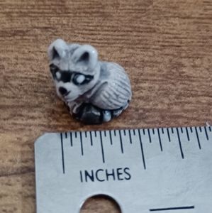 2 ceramic raccoon beads